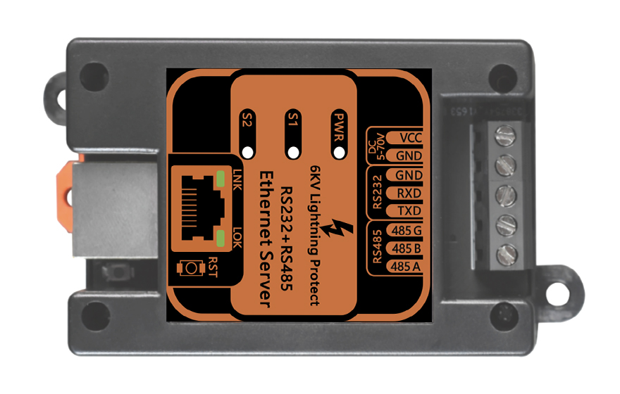 飛暢科技-工業(yè)級 軌式1路RS232+1路RS485  串口服務器